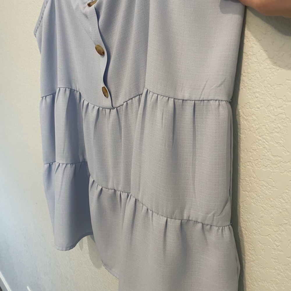 Paper Crane Light Blue V-Neck Top - Picture 4 of 8